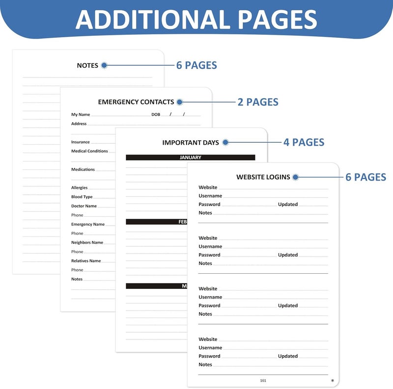 COMKISO Store Address Book with Individual Alphabetical Tabs Laminated, Large Print Address Book with 468 Wide Lining Entry Spaces, Change of Address Labels, Hardcover Address Book 5.7 x 8.5" - Bloom - Image 4